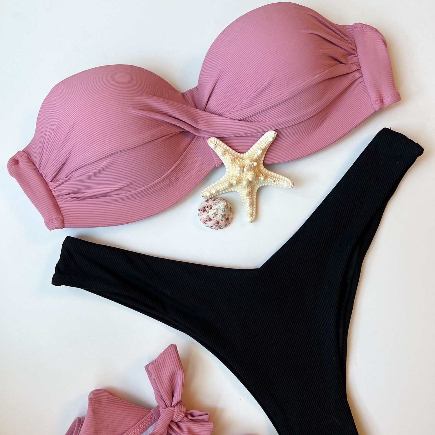 Купальник бандо пудрового цвета в интернет-магазине на Ярмарке Мастеров ...