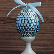 Сувениры и подарки handmade. Livemaster - original item Wooden Easter egg with dot painting. Handmade.