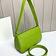 Bolso de cuero genuino Sophie en color verde claro, Classic Bag, Armavir,  Фото №1