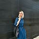 Платье-футболка в глубоком синем цвете. Платья. Alena Vishnyakova. Ярмарка Мастеров.  Фото №6
