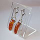 Amber Earrings amber Cognac Silver 925 star Vintage USSR. Vintage earrings. Aleshina. Online shopping on My Livemaster.  Фото №2