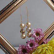 Украшения handmade. Livemaster - original item Ume MATSURI cotton pearl earrings. Handmade.