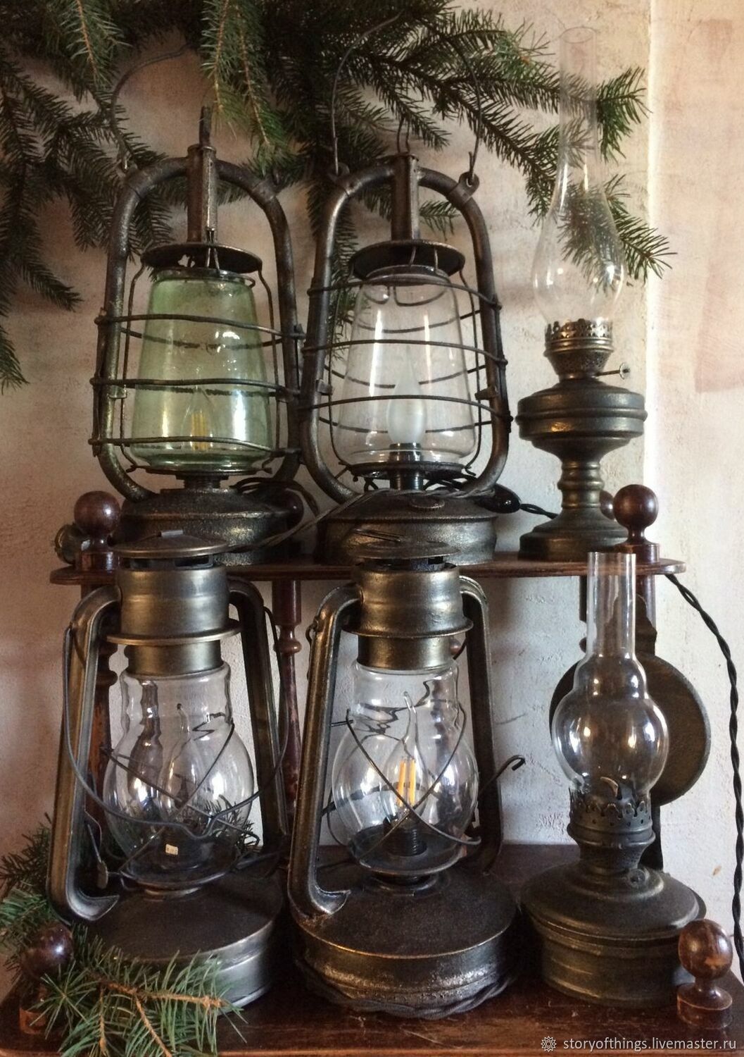 Старинный керосиновый фонарь переделанный в электрический – заказать на ...