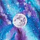 Полнолуние звездное небо, галактика акварелью, Плакаты и постеры, Кемерово,  Фото №1