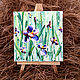 Painting miniature oil Irises, Pictures, Moscow,  Фото №1