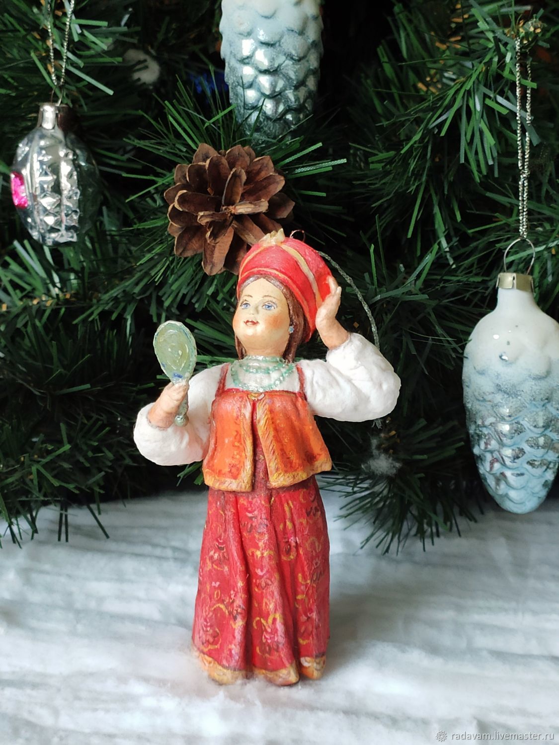 Елочные игрушки из ваты Девица - красавица – купить на Ярмарке Мастеров ...