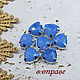 Order Premium trilliant rhinestones 12 mm Blue opal in gray and gold. rims. agraf. Livemaster. . Rhinestones Фото №3