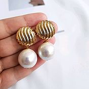 Украшения handmade. Livemaster - original item Earrings with cotton pearls. Handmade.