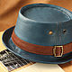 hats: Leather Porkpie Hat PPH-13. Hats1. Bluggae Custom Headwear. My Livemaster. Фото №4