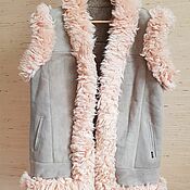 Мужская одежда handmade. Livemaster - original item Solid sheepskin vest grey. Handmade.