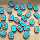 Walnut runes, blue color. Runes. SilverWood Workshop. Online shopping on My Livemaster.  Фото №2