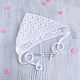 Order A gift for a newborn: a white cap for a girl. babyshop. Livemaster. . Gift for newborn Фото №3