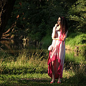 Одежда handmade. Livemaster - original item Pink Cream Linen Dress «Nixie». Handmade.