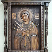 Картины и панно handmade. Livemaster - original item Seven-barrel icon of the Mother of God, beech, handmade.. Handmade.