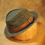Аксессуары handmade. Livemaster - original item Waxed cotton canvas trilby hat TRL-03. Handmade.