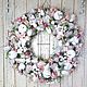 Розовый венок на дверь: рождественский венок, Интерьерные венки, Барнаул,  Фото №1