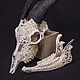 Carved goat skull 'Openwork Lotus', Interior masks, Moscow,  Фото №1