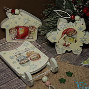 Сувениры и подарки handmade. Livemaster - original item Christmas toys Owls. Christmas toys decoupage.. Handmade.