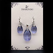 Silver Swarovski earrings, silver Earrings with Swarovski crystals