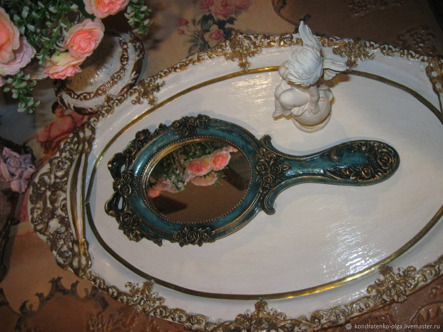 "Винтажное" ручное будуарное зеркало купить в интернет-магазине Ярмарка ...