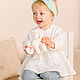 Детская повязка на голову с бантиком. Чепчики. Все для Крещения (krestilnoe). Интернет-магазин Ярмарка Мастеров.  Фото №2