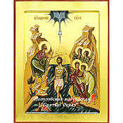 Картины и панно handmade. Livemaster - original item The Baptism Of The Lord. ICON OF THE BAPTISM. gold.. Handmade.