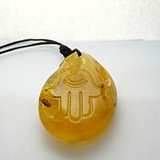 Украшения handmade. Livemaster - original item Hamsa natural amber R-563. Handmade.