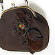 Order Bag with clasp women's brown genuine suede with a flower. Irina Vladi. Livemaster. . Clasp Bag Фото №3