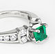 Изумруды в платине и белом золоте 18K от JR. Кольца. МаргаРита (JRemeralds). Интернет-магазин Ярмарка Мастеров.  Фото №2