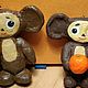 Чебурашка ватная игрушка, Елочные игрушки, Москва,  Фото №1