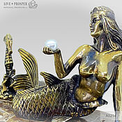 Для дома и интерьера handmade. Livemaster - original item Bronze Mermaid and a Seahorse with Pearls on the Side. Handmade.