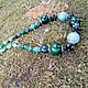 Green necklace made of jade and agate, decoration made of natural stones. Necklace. Treasures Of Aphrodite. My Livemaster. Фото №5