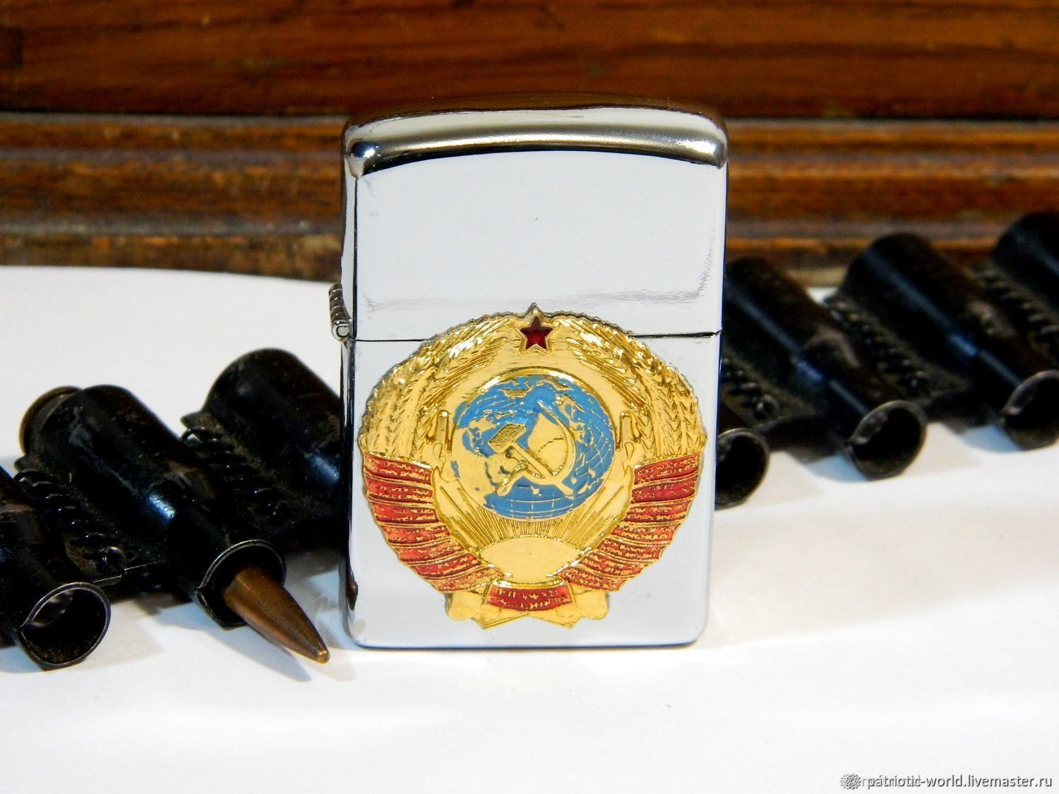 Gasoline lighter Lighters 'Coat of Arms of the USSR 1922-1991', Cigar-lighter, Saratov,  Фото №1