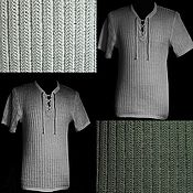 Мужская одежда handmade. Livemaster - original item Knitted from flax .Men`s shirt Scales-tracks. Handmade.