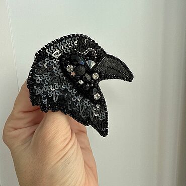 Украшения ручной работы. Ярмарка Мастеров - ручная работа Брошь ворон. Handmade.