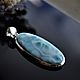 Beautiful silver pendant from larimar in / with ' Calypso', Pendant, Moscow,  Фото №1