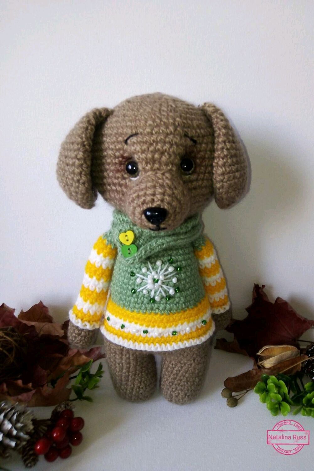 Талисман собака, вязаная мягкая игрушка, амигуруми в интернет-магазине ...