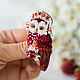 Owl brooch 'Red maiden'. Owl is the barn owl. Brooches. Coffeelena. Online shopping on My Livemaster.  Фото №2
