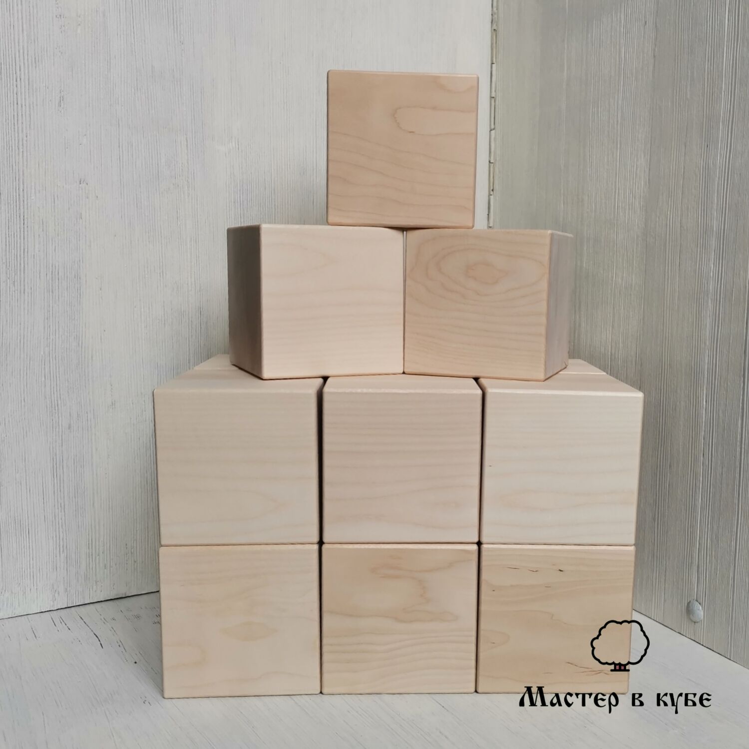 Большой кубик 10*10 см из берёзы купить в интернет-магазине Ярмарка ...