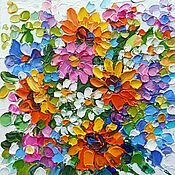 Картины и панно handmade. Livemaster - original item Painting sunflowers and daisies 