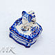 Papillon Gzhel box in gold. Box. Moscow Kerry (porcelaindogs). Online shopping on My Livemaster.  Фото №2