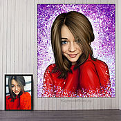 A portrait from a photo custom for 2 days. Gift wife, girlfriend, picture