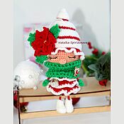 Материалы для творчества handmade. Livemaster - original item MK Poinsettia, crochet master class, Christmas tree toy. Handmade.