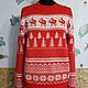 New Year's sweater 'Deer in love'. Mens sweaters. Knitted Things For All (matronka). My Livemaster. Фото №5