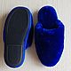 Sheepskin Slippers for women blue. Slippers. Warm gift. Online shopping on My Livemaster.  Фото №2