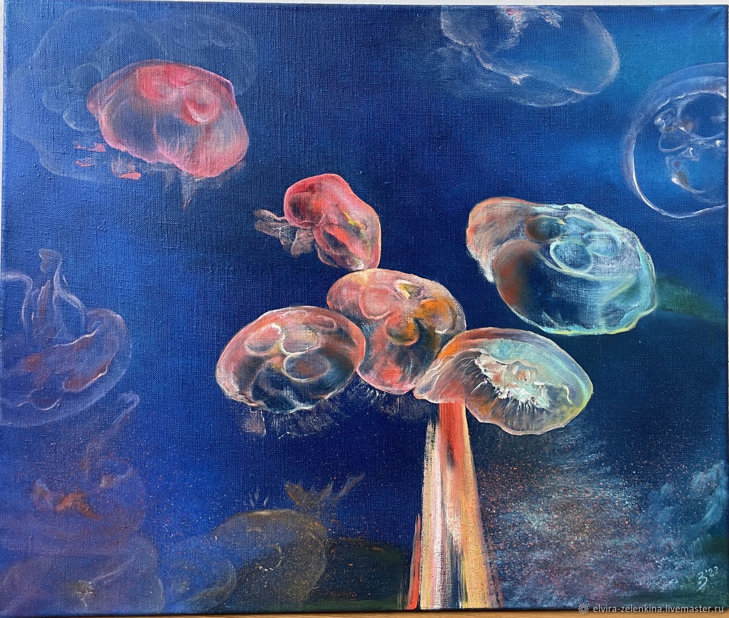 Медузы – купить онлайн на Ярмарке Мастеров – T0KLCRU | Картины, Санкт ...