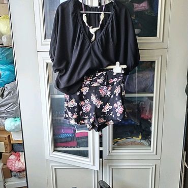 Винтаж ручной работы. Ярмарка Мастеров - ручная работа Винтаж: Блуза.Trend&style!Ответственная мода!44-48.Черный тюльпан!Ireland!. Handmade.