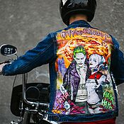 Мужская одежда handmade. Livemaster - original item Customizing clothing. Painting jeans Joker Harley Quinn.. Handmade.