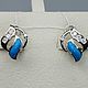 Silver earrings with natural turquoise, Earrings, Moscow,  Фото №1