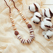 Одежда handmade. Livemaster - original item Neutral Crochet Teething Nursing necklace. Handmade.